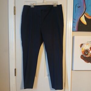 Talbots women's 16 P navy blue dress pants High Waist Straight Leg Business